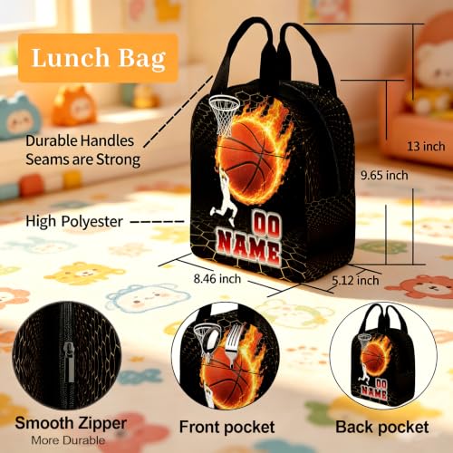 Image of Custom Kids Backpack for Boys Toddler Backpacks Set Back to School Bookbag | Kid Personalized Backpack with Lunch Bag Boy Kindergarten Elementary Preschool Daypack Birthday Gifts Sports Ball Black
