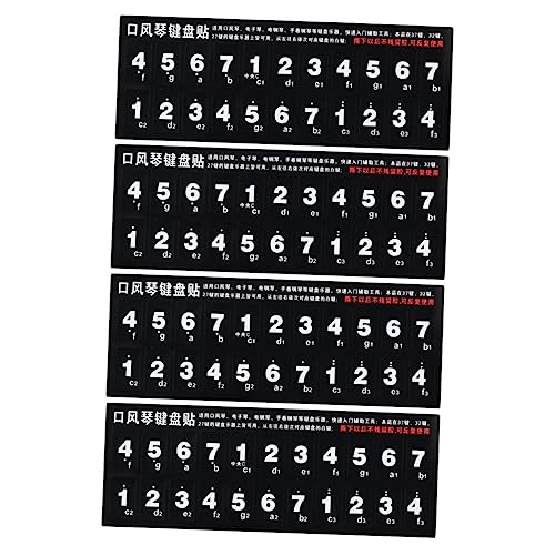 BESTonZON Beginner's Melodica Keyboard Stickers Practice Keyboard Stickers 37/32/27 Keys Pitch Stickers