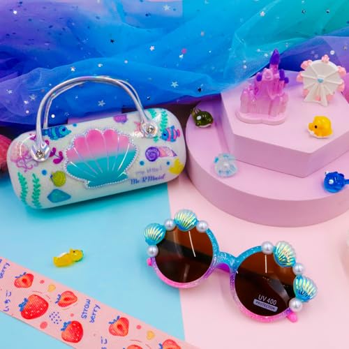 PinkSheep Sunglasses for Girls, Baby Kids Polarized Sunglass with Case, Shell Glasses UV400 Protection Plastic Frame2