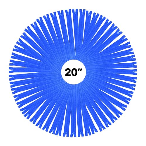 Image of Mandala Crafts 60 PCs Blue Closed-End 20 Inches Nylon Zippers for Sewing