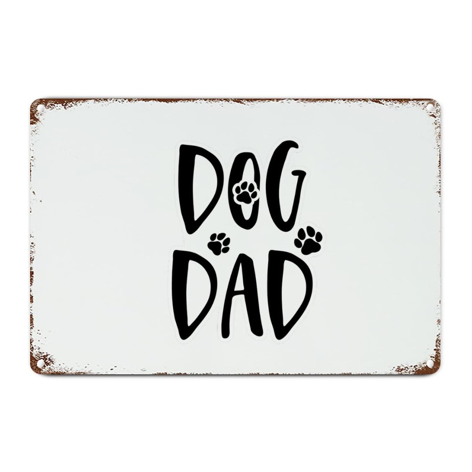 ENEDNATE Vintage Man Cave Aluminum Tin Metal Sign 8x12 Inch Dog Dad Retro Street Metal Signs for Indoor Outdoor Garden Patio Yard Cafe Pub Home Decor