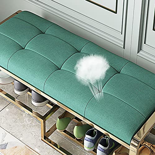 Banc de rangement à chaussures en métal vert de 60 cm pour entrée
