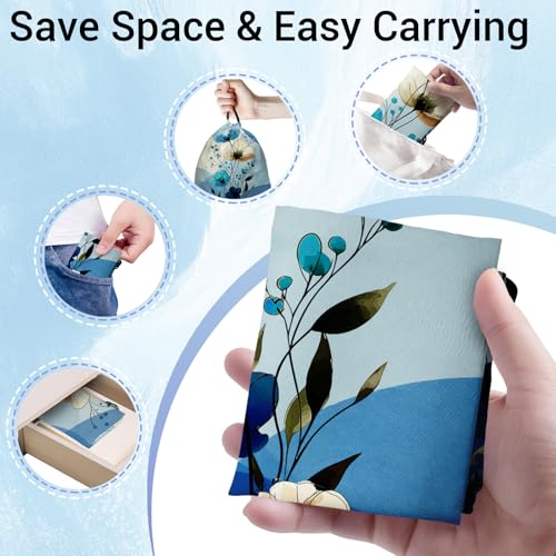 Image of Gymnastics Grip Bag Blue Poppy Flower Gymnastics Pouch Lightweight String Athlete Bag