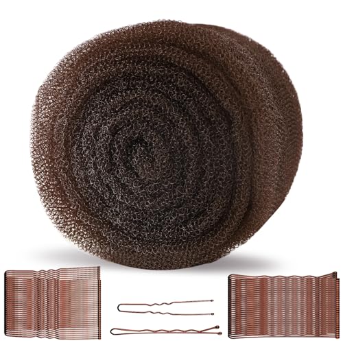 FEUNLEM Hair Sponge for Updo & Volume Bumps Tool Hair Filler for Thin Hair Padding for Updo with 100 Bobby Pins 70 Inch Salon Must-Have Dark Brown