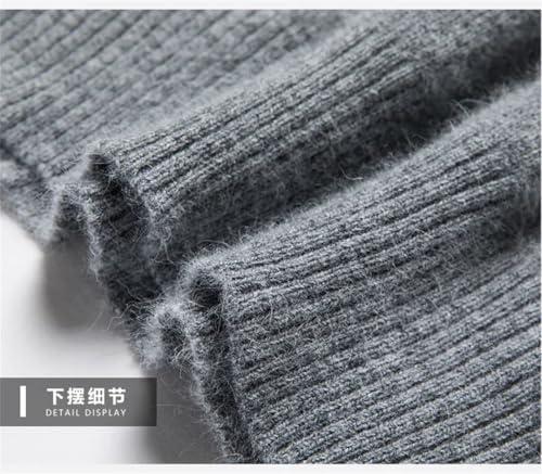 Men's Clothing Solid Color Pullovers Half High Collar Sweater Knitted Retro Screw Thread Tops2