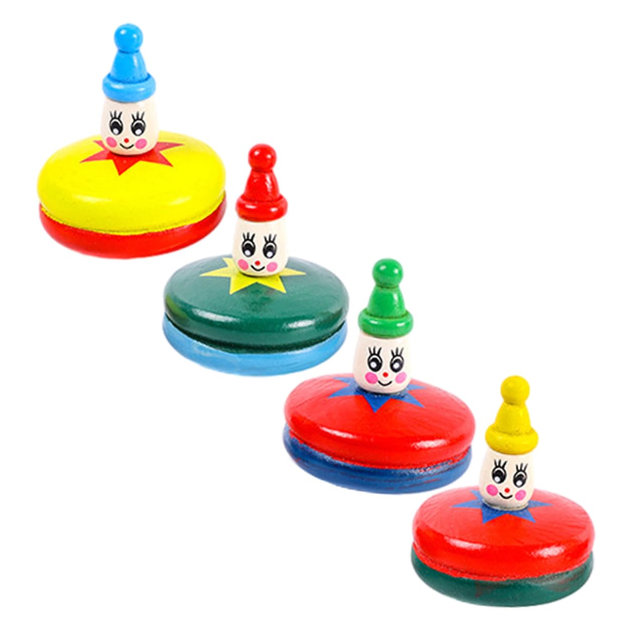 SUPVOX 4Pcs Cartoon Gyro Interactive Fidget Spinning Tops for Lightweight Tabletop for Birthday Parties and Indoor Outdoor Fun