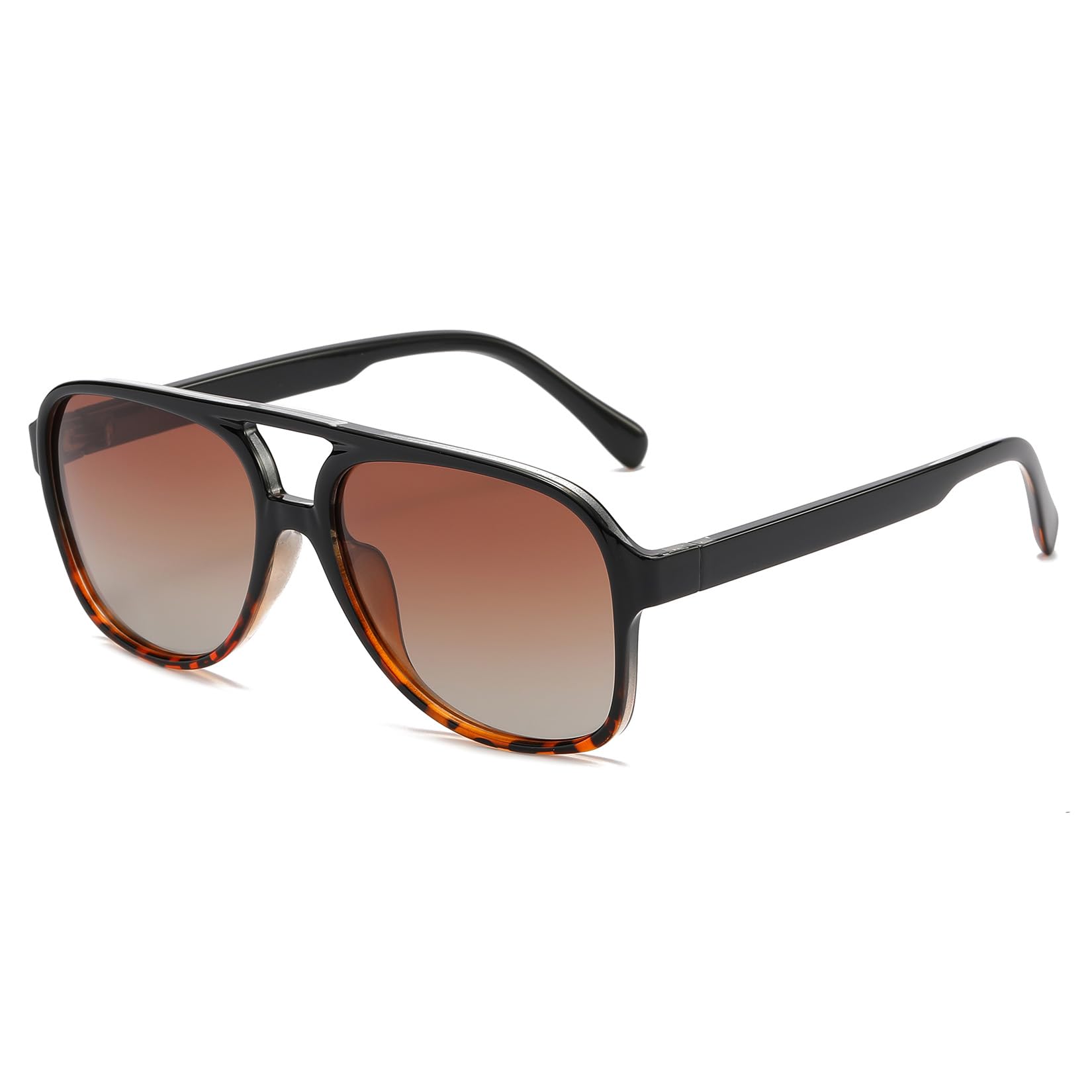 JCTAIFOO Polarisierte Sonnenbrille für Herren Damen, Vintage Runde große Rahmen, Retro UV400 Quadratische Brillen