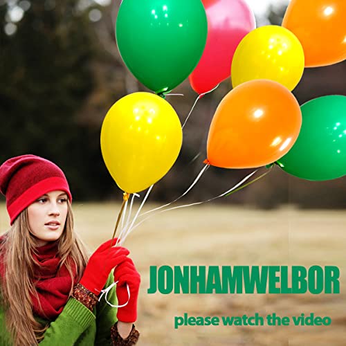 Image of Jonhamwelbor Green Balloons 100 Pack 12 inches Latex Helium Balloons Birthday Party Decorations (With Green Ribbon)