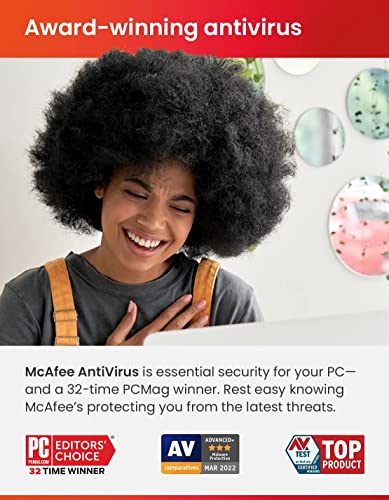 Mcafee Antivirus Protection 2023 | 1 Pc (Windows)| Antivirus Protection, Internet Security Software | 1 Year Subscription | Download Code #TOP3