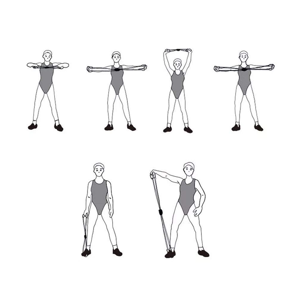 TOMOO Bandas de resistencia de yoga Fitness Figure-of-Oight Expansor de pecho elástico entrenamiento muscular, equipo de gimnasio Fitness bandas de goma deportivas entrenamiento de culturismo elástico