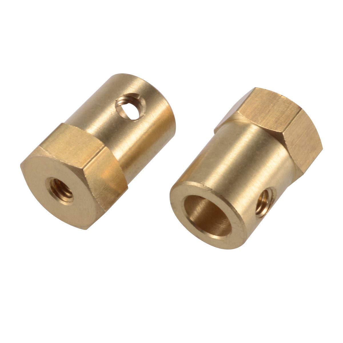 Vogueing Tool 3,17 mm ottone albero esteso accoppiatore esagonale connettore motore robot accessori fai da te con chiave esagonale e vite (confezione da 4)