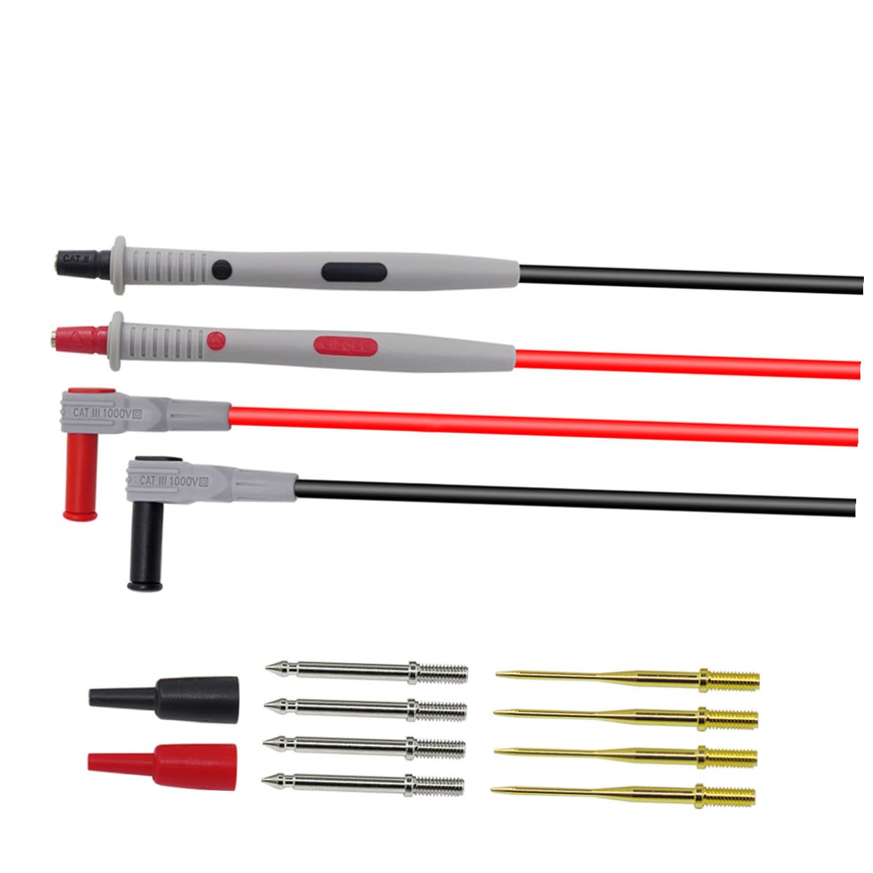 PLAFOPE Set di Accessori per Multimetro 21 in 1 Puntali, Cavi in Pvc Affidabili per Test Elettrici, Morsetti a Coccodrillo per Misurazioni Precise