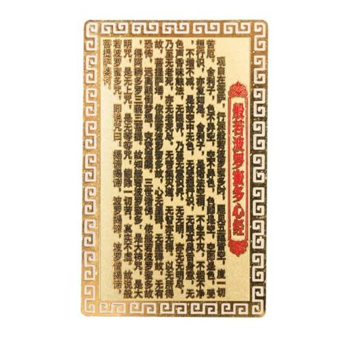 HORIALENCE Tarjeta Amuleto Budista de Metal Dorado Kwan Yin Guanyin Tamaño Pequeño Amuleto Tradicional Chino para Protección y Buena Suerte Accesorio Portátil para Cartera y Bolso