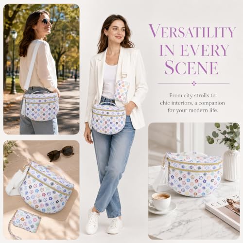 Image of Makes Checkered Crossbody Bag Bum Bag for Women with Pouch