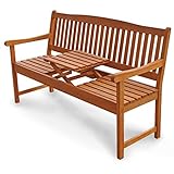 Gartenbank 3-Sitzer Sun Flair, Sitzbank aus Holz mit Klapptisch - 4