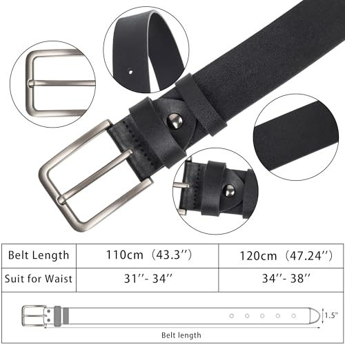 INOGIH Men's Dress Belt - Genuine Leather - Pin-Buckle - Classic Waist Belt for Daily Life3