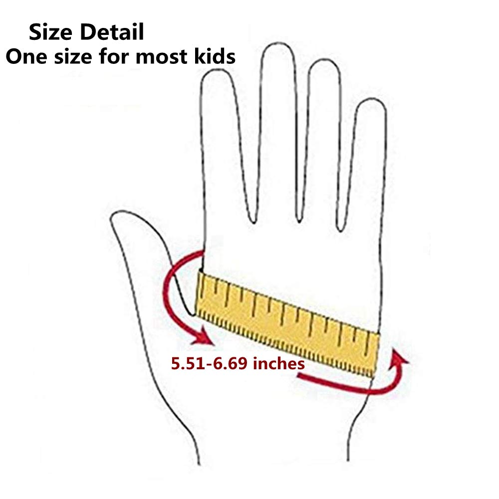 Long Keeper Guantes sin Dedos de Cuero PU para niños 4-11 años