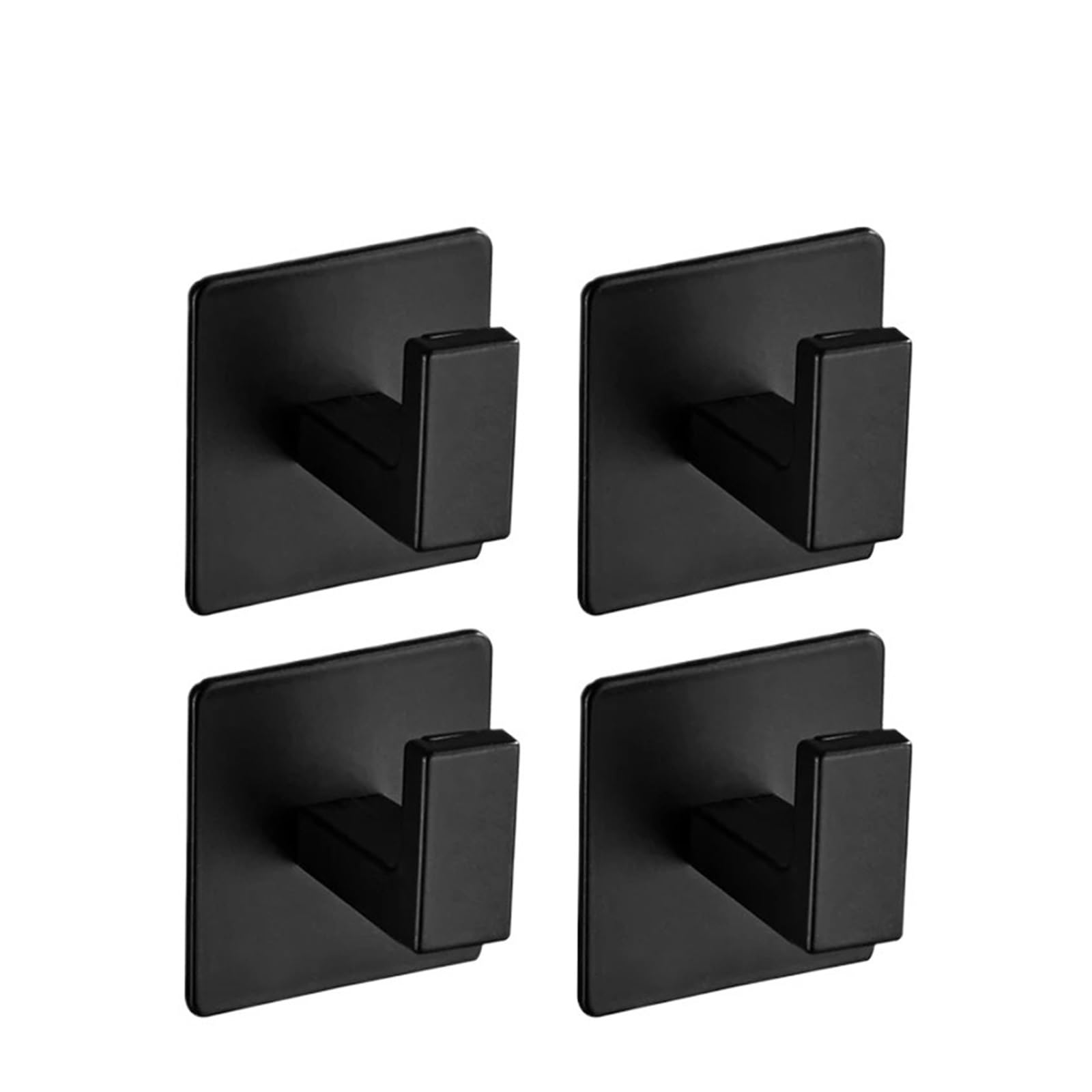 DVMSIEF Coat Hooks 1/4pcs Black Self-Adhesive Wall Hooks for Hanging Keys Clothes Hanger Door Robe Hook Coat Rack Towel Holder Bathroom Accessories(4PCS)