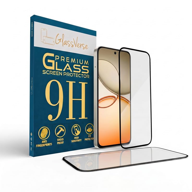 Image of GlassVerse PureView Tempered Glass for Realme Narzo 90 5G | Crystal Clear, 9H Hardness Screen Protector, Edge to Edge, Case Friendly, Hassle-less Installation Kit Included. (Pack of 2)