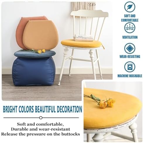 Set of 2/4 Chair Cushions with Ties, Comfortable Armchair & Garden Seat Pads, 45x45cm, Soft and Durable Cushion Covers for Home & Outdoor Use