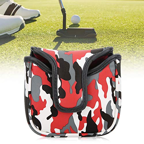 RiToEasysports Putter Cover, Square Headcover wasserdichte PU-Magnetverschluss-Tarnung im verdickten Plüschgewebe Putter Haube