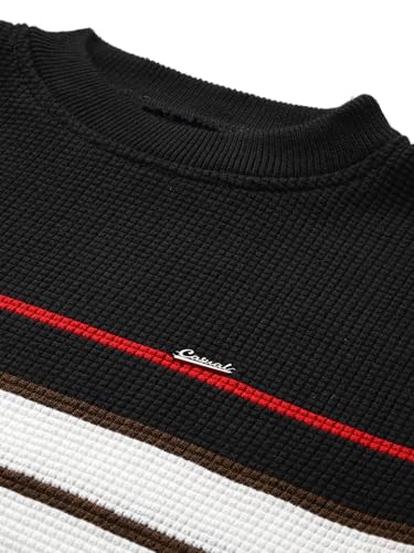 Image of Aarika Mens Winter Wear Black Colour Solid Woolen Sweater