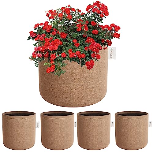 ORILEY Grow Bag Heavy Duty Geo Fabric Plant Pot Lightweight Bags Ideal for Gardening Balcony Terrace (Beige, Round, 500 GSM 4 x 4 inch Pack of 5) ORILEY Grow Bag Heavy Duty Geo Fabric Plant Pot Lightweight Bags Ideal for Gardening Balcony Terrace (Beige, Round, 500 GSM 4 x 4 inch Pack of 5)