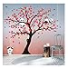 Bdecoll Cherry Blossom Decalcomanie da Muro Panda giocoso in Albero di fioritura di ciliegio. | Panda Bear Nursery e Children's Room (Rosso)
