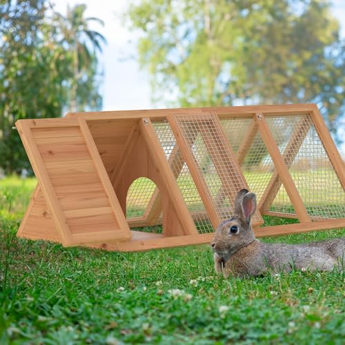 Gojooasis Outdoor Rabbit House Bunny Chicken Coop Wooden Small Animals Quail Cage Hamster Pet Run Cage Poultry Hutch With 2 Doors thumb #4