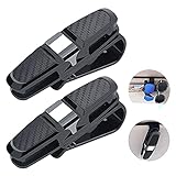 SharpCost Brillenhalter Auto,2 Pack Sonnenbrillenhalterung Auto, Sonnenbrillen Brillen mit Kartenkarten Clip,Doppelenden Brillenhalterung