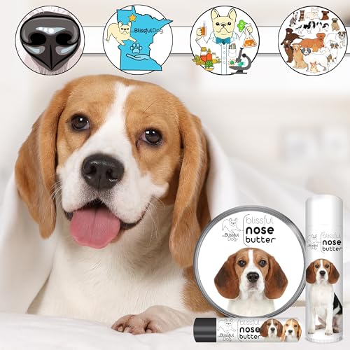 Image of The Blissful Dog Beagle Nose Butter for Dry, Cracked Skin, Lick-Safe Dog Nose Balm with Moisturizing Shea Butter, Almond, Olive, and Essential Oils, Pet Supplies, Uncented, 8 oz.