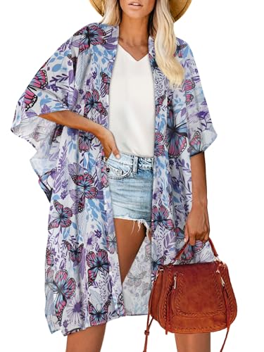 Image of Women's Kimono Beach Cover up for Summer Bathing Suits Cardigans Casual Loose Swimwear 2026