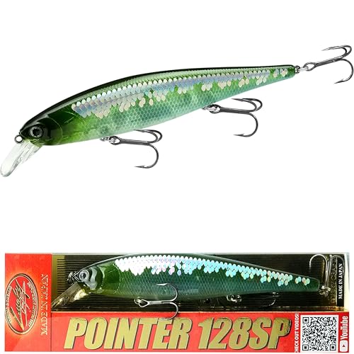 LUCKY CRAFT Pointer 128SP, Freshwater Lake Bass Fishing Lure, Jerkbait, Suspending, Fishing Gear,...
