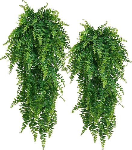 WSTELHH 2Pack Artificial Hanging Plants Fern Vine - Fake Ivy Leaves Decoration for Ivy Plant for Indoor Outdoor Decor, Artificial Suitable for Bathroom Balcony Living Room - Cosy Home Interiors WSTELHH 2Pack Artificial Hanging Plants Fern Vine - Fake Ivy Leaves Decoration for Ivy Plant for Indoor Outdoor Decor, Artificial Suitable for Bathroom Balcony Living Room