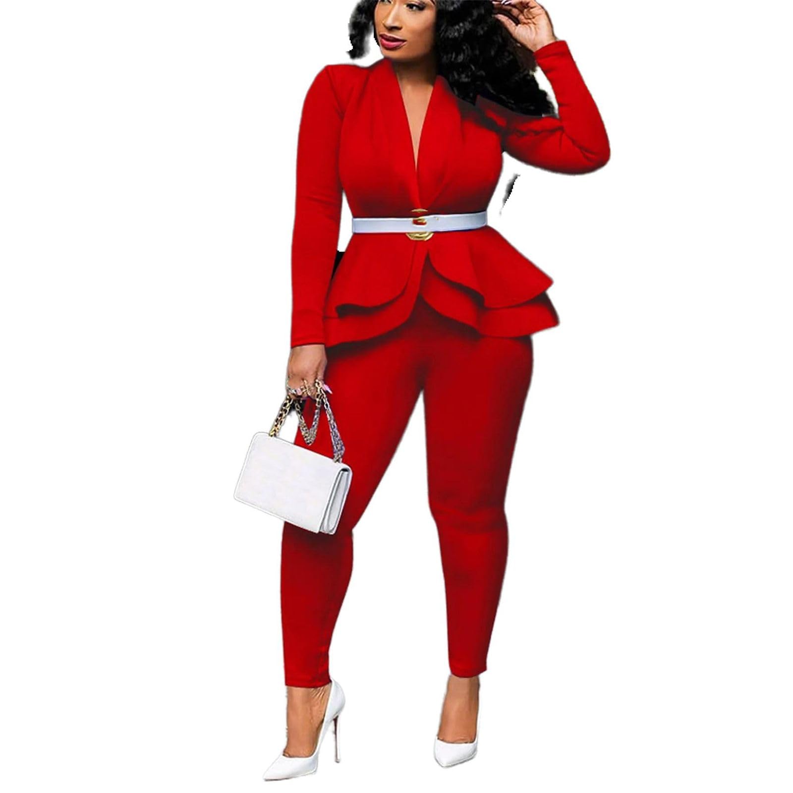 Conjunto de Oficina de 2 Piezas para Mujer: Chaqueta y Pantalón, Atuendo de Trabajo