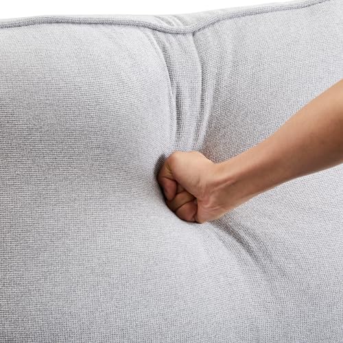 SEEDWAVE Big-Sofa 4-Sitzer großes Sofa, 264cm breites Leinen-Polstersofa, Recamiere mit Vier Lendenkissen,Big Sofa Für das Wohnzimmer (Hellgrau)