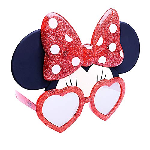 Officially Licensed Glitter Minnie Mouse Sun-Staches, Black, Red, White, Beige, 8