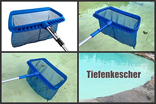 FenWi 6m Komplett Set zur Pool und Teich Reinigung und Pflege / 2X Kescher und 2X Bürste/Teleskopstange mit… – Bild 4