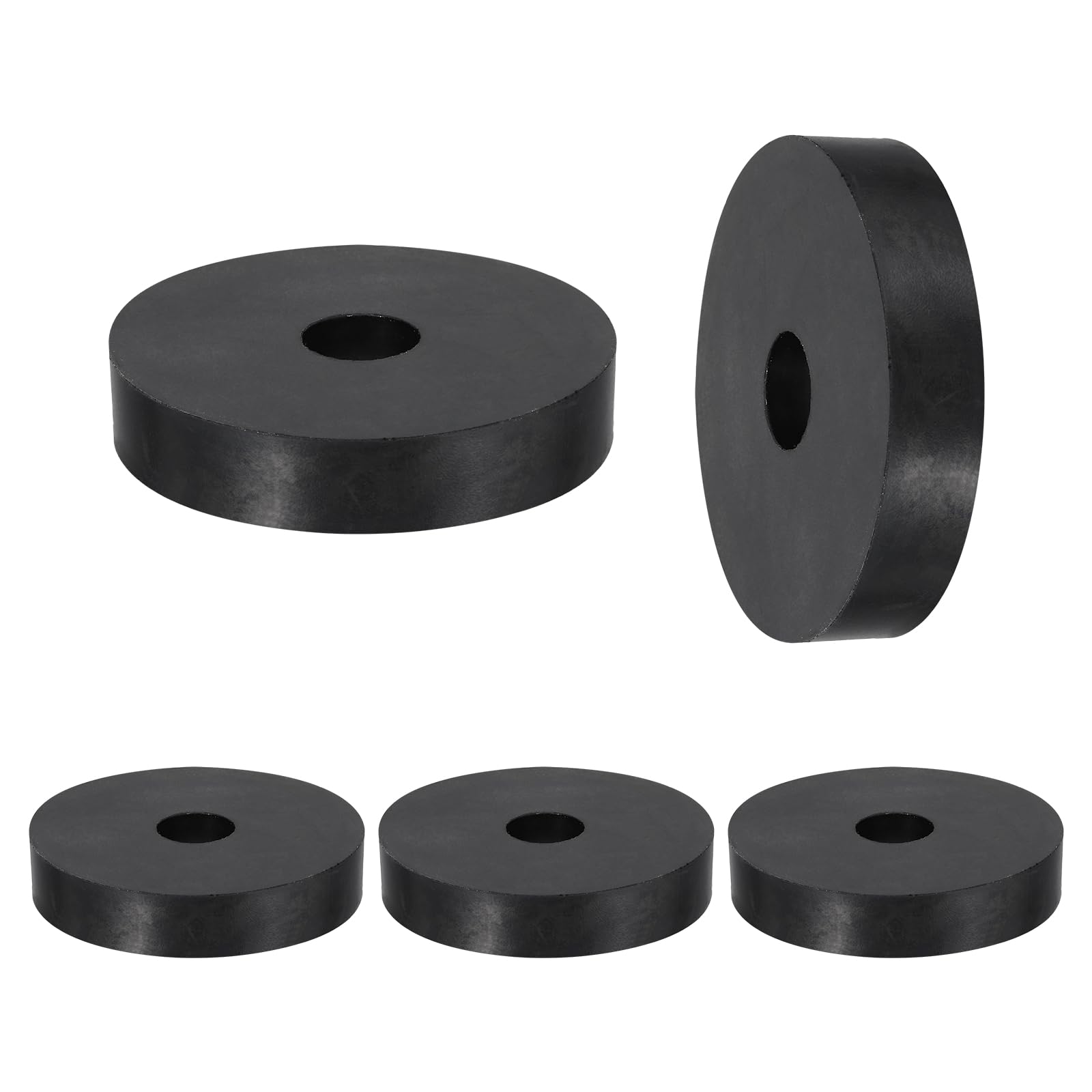 sourcing map 5 Pcs Round Rubber Spacers 50mm OD x 10mm ID x 12mm Thickness 3 Pcs Round Rubber Spacers 50mm OD x 10mm ID x 12mm Thickness