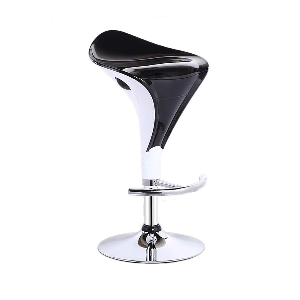 Tabouret de bar réglable haut de gamme avec dossier ergonomique noir