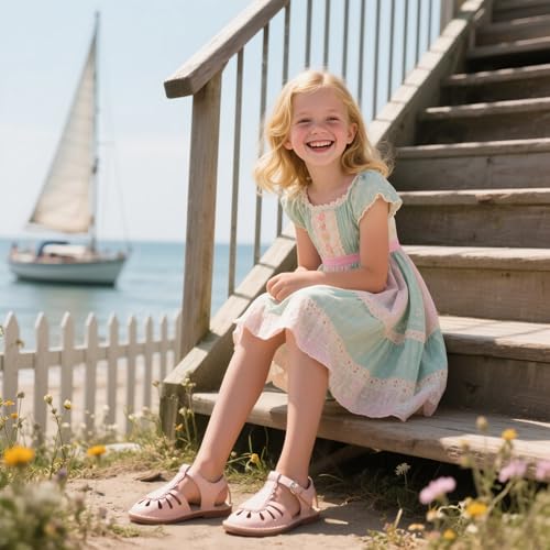 Image of THEE BRON Toddler Girls Espadrilles Sandals Hollow Out Rustic Dress Shoes