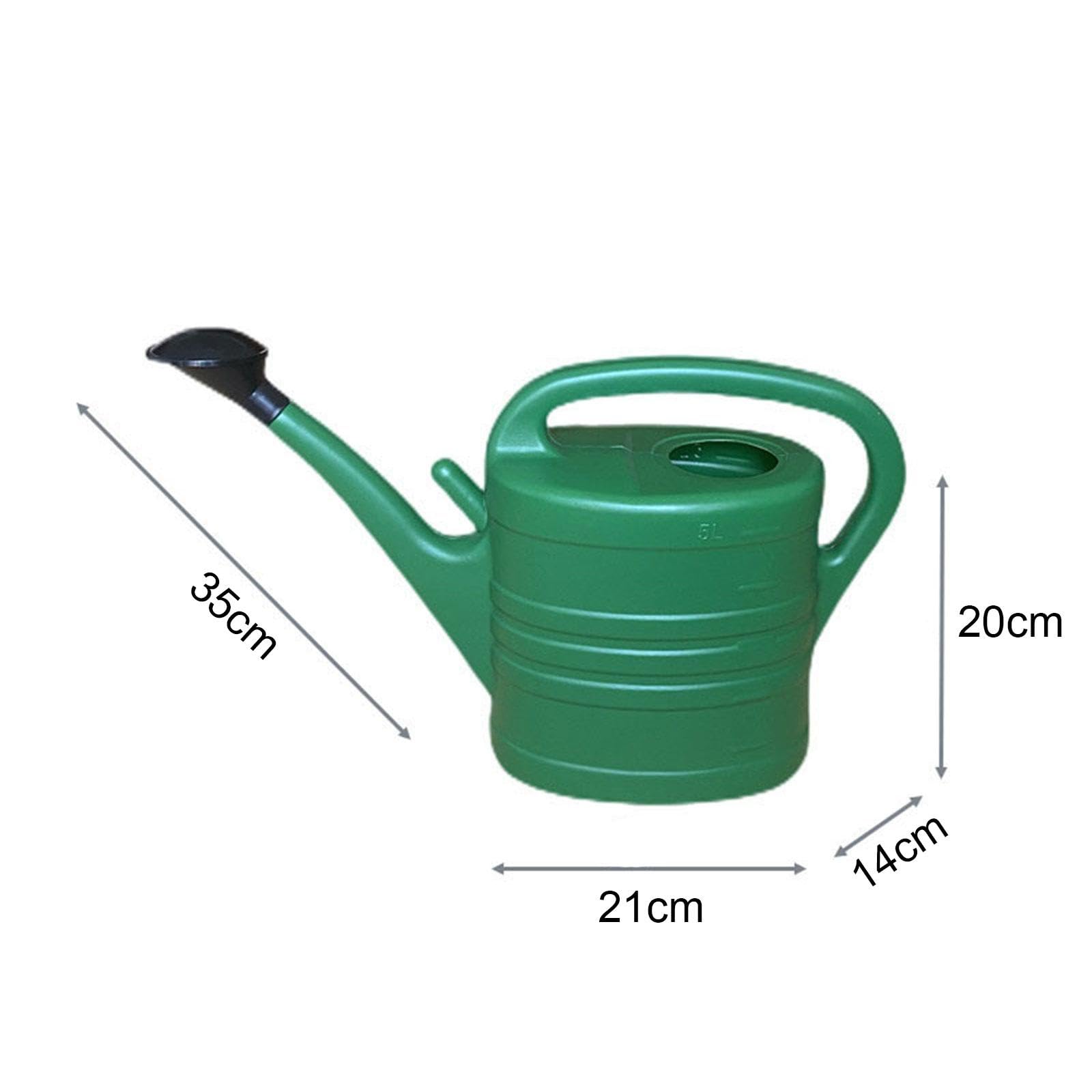 Regadera de plástico Boca Larga, Moderna, Ligera y Duradera, for jardín, Plantas Interior Flores(5L)