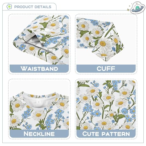 JUNZAN Daisies Forget Me Nots Flowers Big Boys Hooded Sweatshirt Long Sleeve Outerwear for Kids Party 4T3