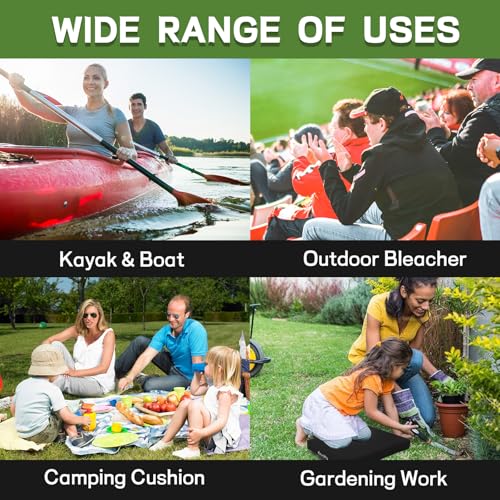 image for Kirvoita Portable Bleacher Seat Cushions 4 Pack, Waterproof Oxford Fab