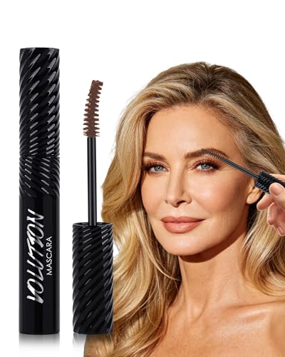 Image of Volume Length Lash Mascara, Brown Upgraded Waterproof Curling Tube Mascara, Buildable Formula, Long Lasting Smudge-proof No Flaking Tint, Zero Clump, Makeup Gifts for Girl and Mature Old Women 60 Plus