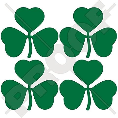 IRELAND Irish Shamrock Eire 50mm (2") Vinyl Stickers, Window Decals x4 - CHOICE OF 22 COLOURS Cover