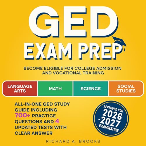Page de couverture de GED Exam Prep: Become Eligible for College Admission and Vocational Training