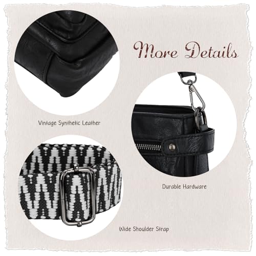 Oweisong Medium Crossbody Bags for Women Men Leather Western Handbags Travel Phone Purse with Wide Strap4