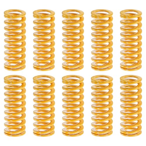 sourcing map 10pcs 3D Printer Heating Bed Spring, 8mm OD 20mm Length Light Load Compression Mould Die Spring 3D Printer 