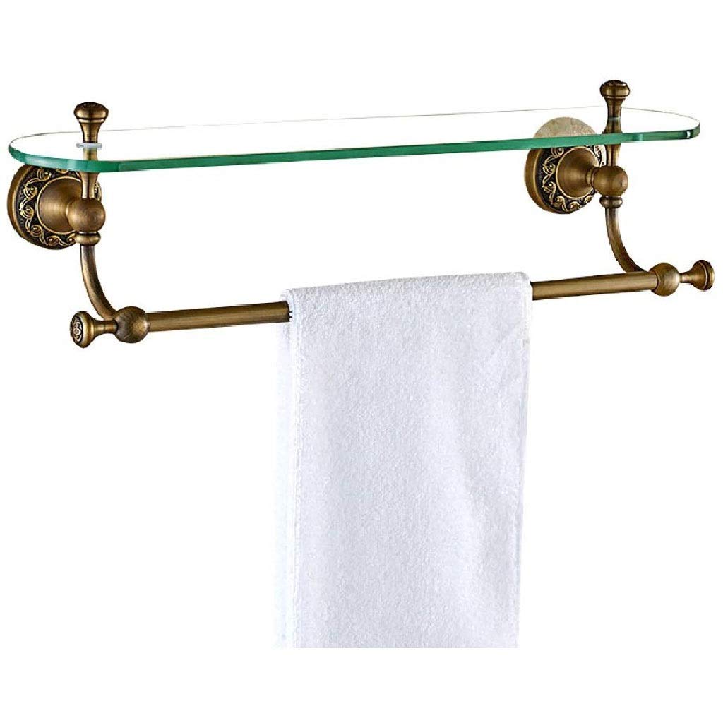 Towel Rack Shower Caddy Bath Basket Storage Shelf Homeself Thick Tempered Glass Aluminum Wall Mounted Bathroom Shelf Rack